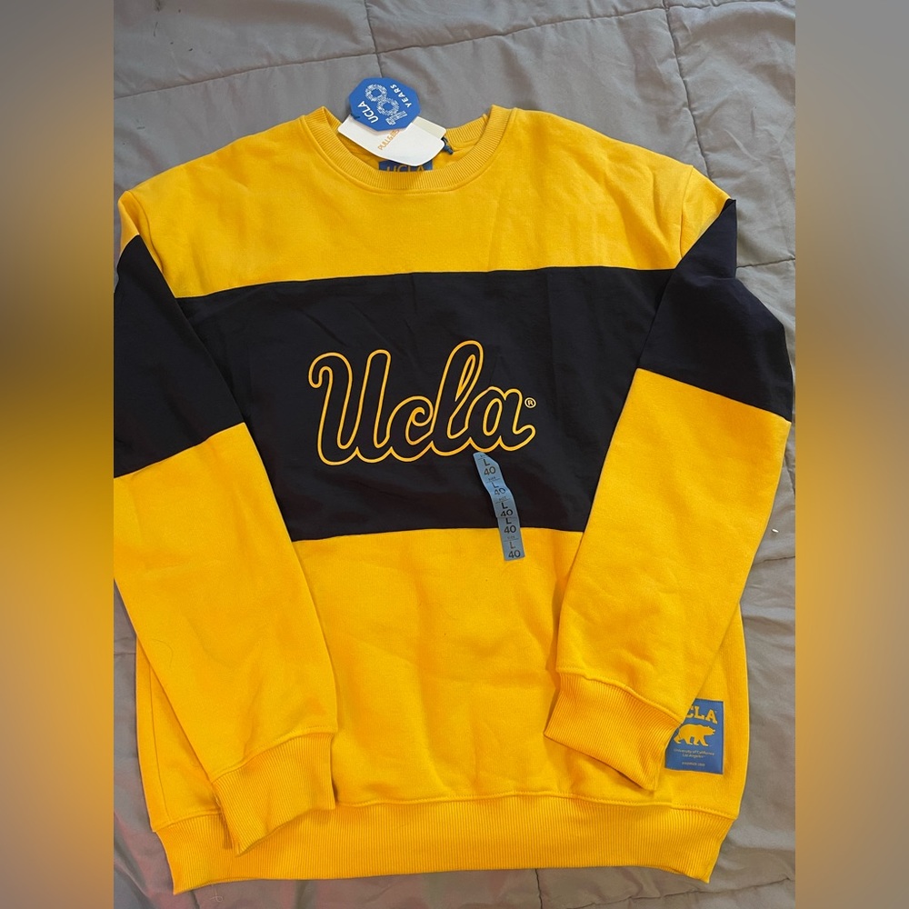 Navy and yellow pull & bear, UCLA sweatshirt collaboration